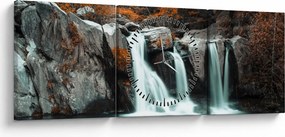 Kép - Vízesések (órával) (90x30 cm)