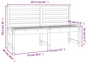 tömör fenyőfa kerti pad 157,5 cm