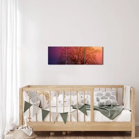 Fák a ködben (órával) (90x30 cm)