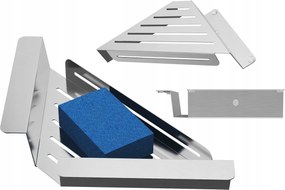 Szivacstartó Mosogatószivacshoz, Sarok Polc, Rozsdamentes Acél, Akasztó, Króm