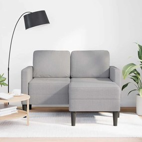felhőszürke anyagból 2 üléses kanapé L-alakú kanapéval 125 cm