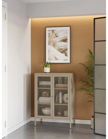 Krémszínű fém szekrény 70x100x40 cm Fayna – Marckeric