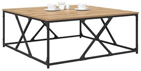 Dohányzóasztal kézműves tölgy 100 x 100 x 40 cm Faanyag