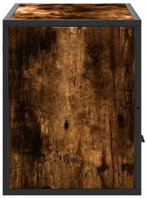 füstös tölgy színű szerelt fa és fém TV-szekrény 80x31x39,5 cm