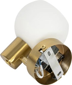 Art Deco spotlámpa arany színben opál üveggel állítható - Anouk