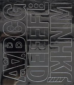 Öntapadós matrica, 5 cm-es, betűlap, ABC első fele, fekete (LUIN137)