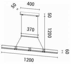LED Csillár zsinóron LED/21W/230V 3000K 45x120 cm