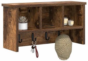 Fali Kabáthorog polcokkal Füstölt tölgy 50 x 16 x 26 cm Faanyag