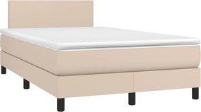 vidaXL cappuccino színű műbőr rugós ágy matraccal 120 x 190 cm