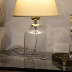 AYD asztali lámpa 1xE27/40W/230V bézs/átlátszó