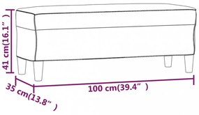 barna szövet pad 100 x 35 x 41 cm