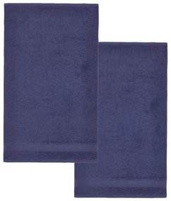 Sötétkék frottír pamut fürdőlepedő szett 2 db-os 90x140 cm Anti-Bacterial – Catherine Lansfield