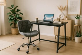 Dolgozószobai szett – összecsukható íróasztal ZARIMO 80×40 cm fekete + irodai szék AVOLA VELVET szürke