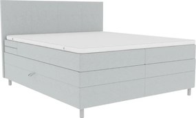 Kárpitozott boxspring ágy CARINA 160x200 cm világosszürke Matrac: Bonell rugós matrac