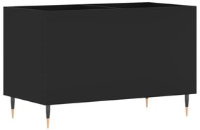 fekete szerelt fa hanglemezszekrény 74,5x38x48 cm