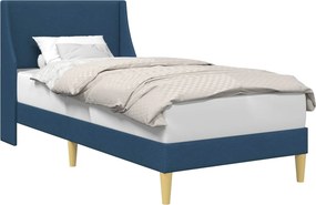 vidaXL Ágykeret fejtámlával Kék 90 x 200 cm szövet