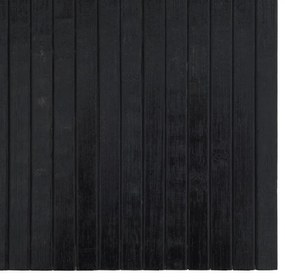 négyszögletű fekete bambusz szőnyeg 60 x 300 cm