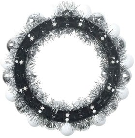 Karácsonyi labda koszorúk 2 pcs Fehér és Ezüst 33 x 33 x 7 cm