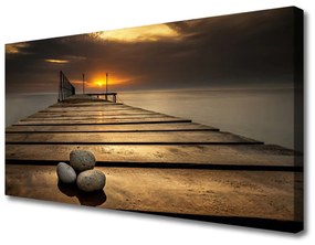 Vászonkép falra Sea Pier Sunset 125x50 cm