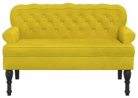 citromsárga bársonypad háttámlával 119,5 x 64,5 x 75 cm