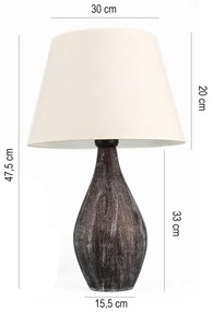 RAMZES asztali lámpa 1xE27/40W/230V fehér/barna