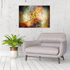 Absztrakt kép fáról (üvegen) (70x50 cm)