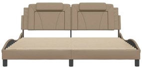 cappuccino színű műbőr ágykeret Viana matrac nélkül 180x200 cm