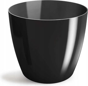 Virágtartó műanyag növénytakaró 18 cm átmérő fekete fényes