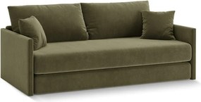 Zöld bársony kinyitható kanapé 209 cm Shannon – Cosmopolitan Design