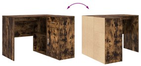 vidaXL Sarok Íróasztal Füstölt Tölgy 102x88x75 cm Hajlított Fa