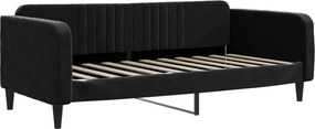 vidaXL fekete bársony kanapéágy 90 x 190 cm