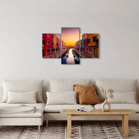 Kép - Naplemente, Burano sziget, Velence, Olaszország (90x60 cm)