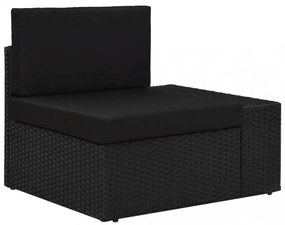 9 részes fekete polyrattan kerti ülőgarnitúra