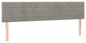 2 db világosszürke bársony fejtámla 100x5x78/88 cm