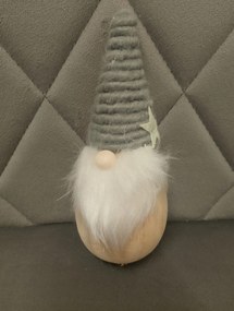 Karácsonyi fa manó figura fából ajándék karácsony szürke