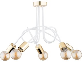 Felületre szerelhető csillár TANGO 5xE27/15W/230V fehér/arany