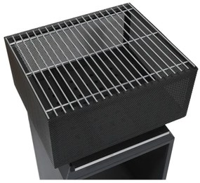 Hordozható fa tűzrakóhely rostéllyal fekete