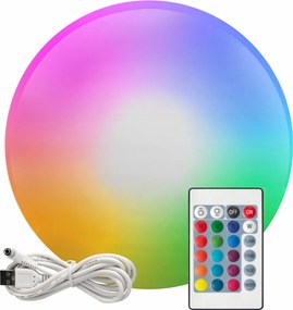 Led Kerti Lámpa Rgb napelemes gömb 20cm földbe szúrható tejfehér