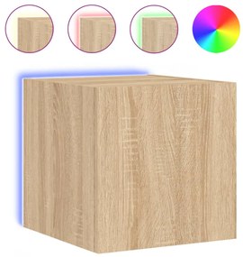 sonoma tölgy színű fali TV-szekrény LED-ekkel 30,5x35x30 cm