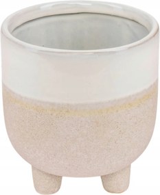 Kerámia virágtartó fedél kerek lábakkal Eddy világos szürke