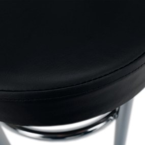 Puff, króm + textilbőr fekete, IRENA