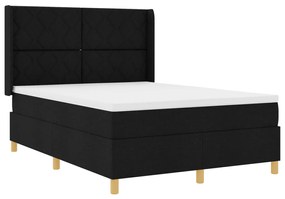 Boxspring Ágy Matracokkal Fekete 140x200 cm Szövet