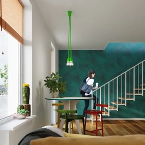 Csillár zsinóron DIEGO 3xE27/60W/230V zöld