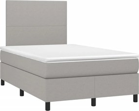 vidaXL világosszürke szövet rugós ágy matraccal 120 x 190 cm
