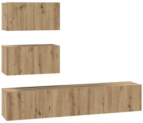 TV szekrény garnitúra 4 pcs kézműves tölgy 80 x 30 x 30 cm