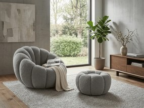 Design fotel BLOOM lábtartóval, szürke