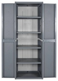 szürke PP rattan kerti tárolószekrény 65 x 45 x 172 cm