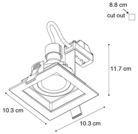 6 db Modern süllyesztett spotlámpa fehér állítható - Carree
