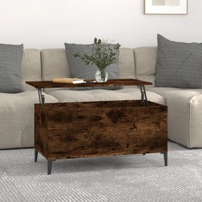 Füstös tölgy színű szerelt fa dohányzóasztal 90 x 44,5 x 45 cm