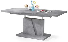 NINO szürke beton kihúzható konferencia- és étkezőasztal emelhető lappal